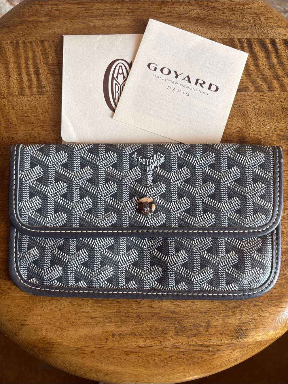 Goyard Blue & White Goyardine Snap Wallet